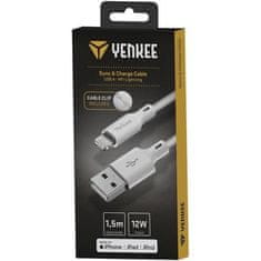 Yenkee USB kabel YCU 615 WH SILIC MFi - USB A /1,5m