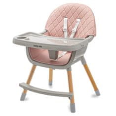 Baby Mix Jedálenská stolička Freja wooden dusty pink