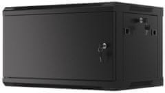 WF01-6406-00B, nástěnný rozvaděč, 6U/600x450, plechové dveře, čierna