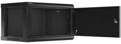 WF01-6406-00B, nástěnný rozvaděč, 6U/600x450, plechové dveře, čierna