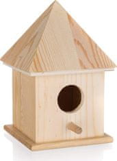 HOME DECOR Vtáčia búdka drevená 10,4 x 10,4 x 15,5 cm