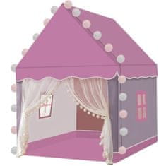 Kruzzel Detský stan so svetielkami ružový