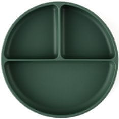 Petite&Mars Tanierik silikónový deliaci okrúhly Take&Match Misty Green 6m+