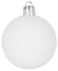 Strend Pro Gule MagicHome Vianoce, 31 ks, bielo - strieborné, mix, na vianočný stromček, 6-3 cm