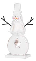Strend Pro Dekorácia MagicHome Vianoce Woodeco, Snehuliak biely, bal. 2 ks, 10x20 cm