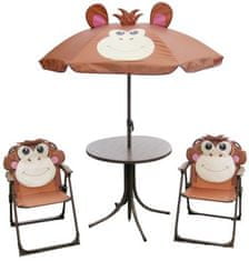 ST LEISURE EQUIPMENT Set záhradný LEQ MELISENDA Mono, opica, slnečník 105 cm, stôl 50 cm, 2 stoličky. detský