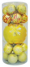 Strend Pro Gule MagicHome Vianoce, 20 ks, zlaté s ornamentmi, mix, 6-17 cm