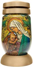 Bolsius Kahanec Bolsius S03 3D Mária s Ježišom, vitráž, 22 cm, na hrob, s náplňou 36 h