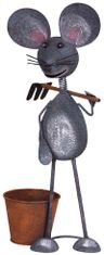Strend Pro Dekorácia MagicHome Mecco, Myšiak s hrncom, plech, 26x18x53 cm