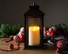Strend Pro Lampáš MagicHome Vianoce, LED, 3xAAA, plast, hnedo-medený, 14x14x33 cm, pohyblivý plameň