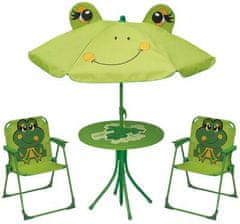 ST LEISURE EQUIPMENT Set záhradný LEQ MELISENDA Rana, žaba, slnečník 105 cm, stôl 50 cm, 2 stoličky