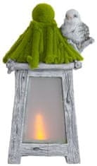 Strend Pro Dekorácia MagicHome, Lampáš s vtáčikom, solárna, LED, keramika, 26x20x45 cm