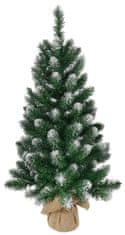 Strend Pro Stromček MagicHome Vianoce Nico, jedľa v jute, zasnežené konce, 90 cm