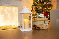 Strend Pro Lampáš MagicHome Vianoce, LED, 3xAAA, plast, biely, 14x14x33 cm, pohyblivý plameň