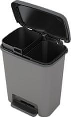 Kis Kôš KIS Compatta recycling, 11+11L, čierny/sivý, 28x38x43 cm, na odpad, s pedálom