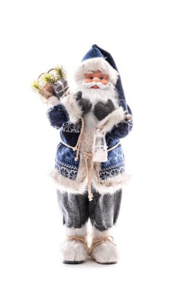 Strend Pro Dekorácia MagicHome Vianoce, Santa s batohom a lampášom, 60 cm