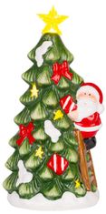 Strend Pro Dekorácia MagicHome Vianoce, Stromček so santom, LED, terakota, 11x8,7x21,8 cm