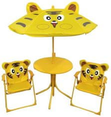 ST LEISURE EQUIPMENT Set záhradný LEQ MELISENDA Tigre, tiger, slnečník 105 cm, stôl 50 cm, 2 stoličky, detský