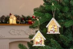 Strend Pro Dekorácia MagicHome Vianoce, Santa v domčeku, LED, závesná, 9x3x10,4 cm