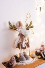 Strend Pro Dekorácia MagicHome Vianoce, Sobia laň na platni, 50 cm svietenie/blikanie,