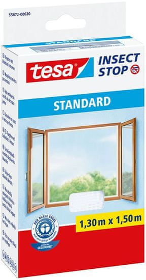 Tesa Sieť tesa Standard, 130x150 cm, proti hmyzu a komárom, na okno, biela