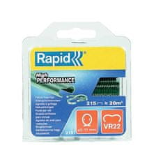 Rapid Spony RAPID VR22, PVC zelené, sponky pre viazacie kliešte RAPID FP222 a FP20, pre drôt 5-11 mm, bal. 215 ks