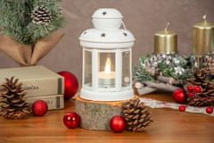 Strend Pro Lampáš MagicHome Vianoce, biely, s LED sviečkou, 10x15/20 cm