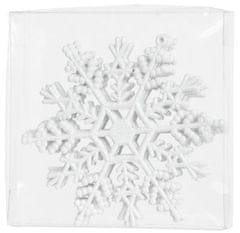 Strend Pro Ozdoba MagicHome Vianoce, 6 ks, snehová vločka, biela, na vianočný stromček, 12 cm