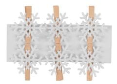 Strend Pro Dekorácia MagicHome Vianoce Woodeco, Snehová vločka, 4 cm