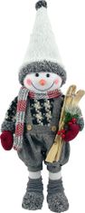 Strend Pro Dekorácia MagicHome Vianoce, Snehuliak chlapec s lyžami, 60 cm