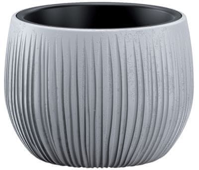 Prosperplast Kvetináč BETON Bowl, 18x14 cm, sivý, vzhľad betón