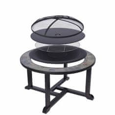 Strend Pro Gril a Ohnisko Strend Pro Grill, kovové, 4 stoličky, 3 v 1, 105x75 cm, uhlie, záhradné