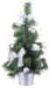 Strend Pro Stromček MagicHome Vianoce, ozdobený, strieborný, mašľa, 40 cm