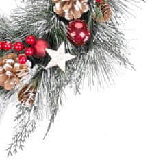 Strend Pro Veniec MagicHome Vianoce, prírodný, závesný, s čečinou a hviezdami, 39 cm