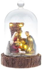 Strend Pro Dekorácia MagicHome Vianoce, Betlehem v sklenenej kupole, 7 LED, 2xAAA, interiér, 11,80x11,80x19 cm