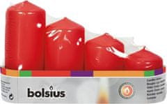 Bolsius Sviečky Bolsius Pillar Advent, Vianočná, červené, 48 mm 60/80/100/120 mm, bal. 4 ks