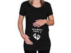 Divja Čierne tehotenské tričko Nechytať, kopem CZ