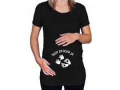 Divja Čierne tehotenské tričko s nápisom Tu bývam ja CZ