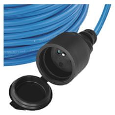 EMOS Počasí odolný prodlužovací kabel 10 m / 1 zásuvka / modrý / silikon / 230 V / 1,5 mm2