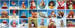 EuroGraphics Puzzle Adventný kalendár: Vianočné zvieratká 24x50 dielikov