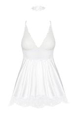 Beautynight Dámska erotická košieľka Eve chemise white + Nadkolienky Gatta Calzino Strech, biela, L/XL