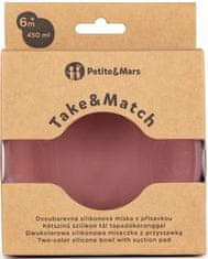Petite&Mars Miska dvojfarebná silikónová Take&Match Dusty Rose 6m+