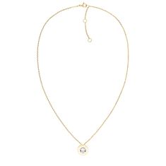 Tommy Hilfiger Elegantný pozlátený náhrdelník s kryštálom Layered 2780801