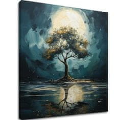 ARTMIE Moderný nástenný dekor Strom mesačnej noci - PREMIUM ART | 100x100 cm