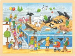 Goki Drevené puzzle Návšteva Zoo 48 dielikov 