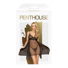 Penthouse Penthouse Naughty Doll (Black), zvodná nočná košieľka S/M