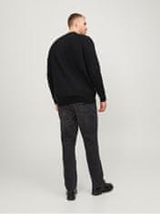 Jack&Jones Plus Pánsky sveter JJPANNEL Regular Fit 12236572 Black (Veľkosť 5XL)