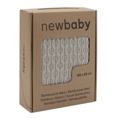 NEW BABY Bambusová pletená deka New Baby so vzorom 100x80 cm light grey 