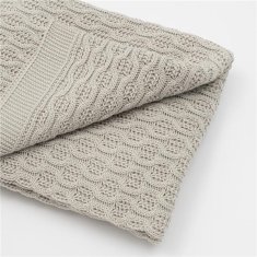 NEW BABY Bambusová pletená deka New Baby so vzorom 100x80 cm light grey 