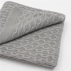 NEW BABY Bambusová pletená deka New Baby so vzorom 100x80 cm grey 